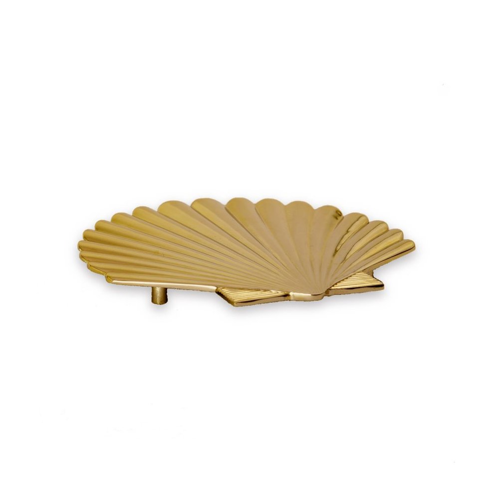Art Deco Seashell Metal Trivet / Dish Stand in Gold - Picture 5 of 6